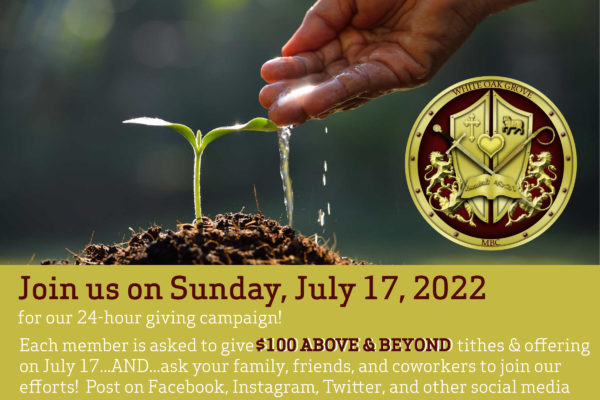 WOG Day, Sunday July 17, 2022 giving campaign